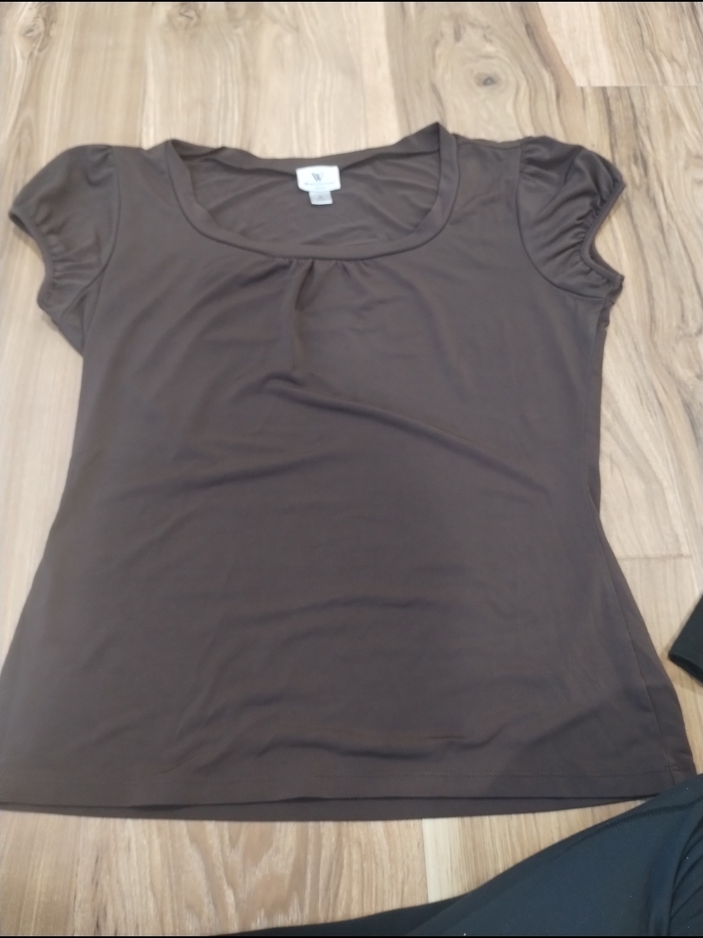 Worthington Brown Scoop Neck Short Sleeve Tee